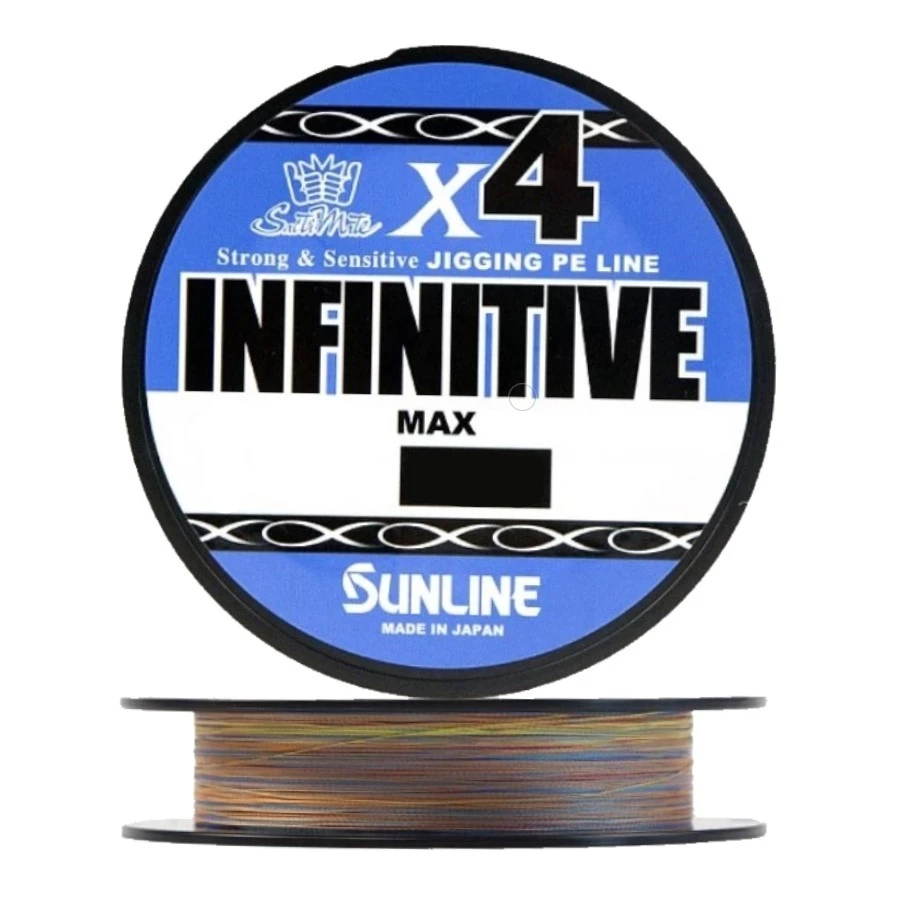 Плетеный шнур Sunline Infinitive X4 300 м  PE # 0,8 Multi Color 0,148 мм — характеристики,  особенности конструкции