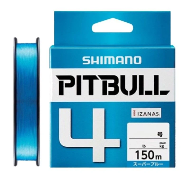 Плетеный шнур Shimano Pitbull 4 150 м  PE # 1,2 Super Blue 0,185 мм — характеристики,  особенности конструкции