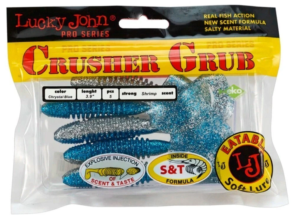 Силиконовая приманка Lucky John Crusher Grub 3.9in 99 мм 5 шт T05 Pro Series  140157-T05 — крупный план
	                                    2