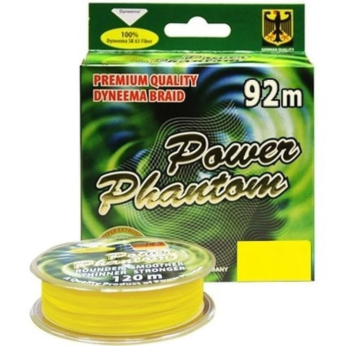 Плетеный шнур Power Phantom X4 92 м Fluo-Yellow 0,3 мм   2092240_03092 — характеристики,  особенности конструкции