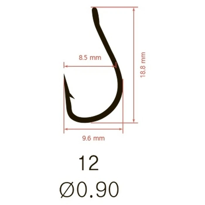 Крючок Одинарный Saikyo KH-10003 Tanago №12 10 шт BN   KH-10003BN12-10 — крупный план
	                                    3