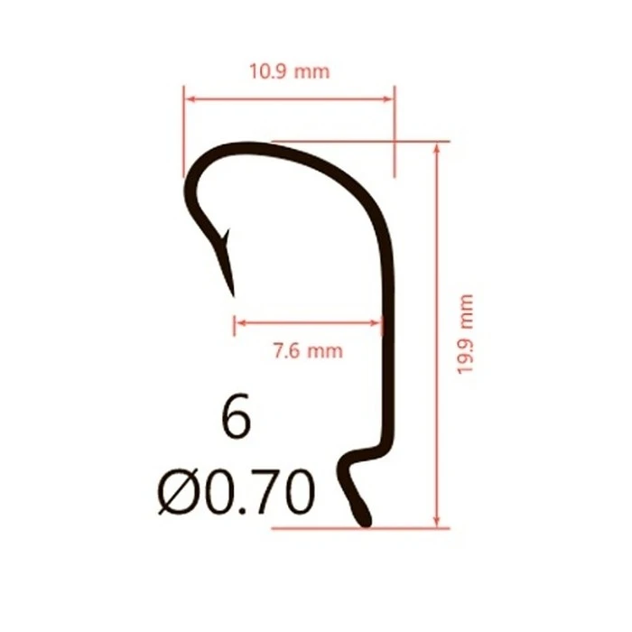 Крючок Офсетный Saikyo BS-2312 №6 10 шт R   BS-2312R6-10 — крупный план
	                                    2