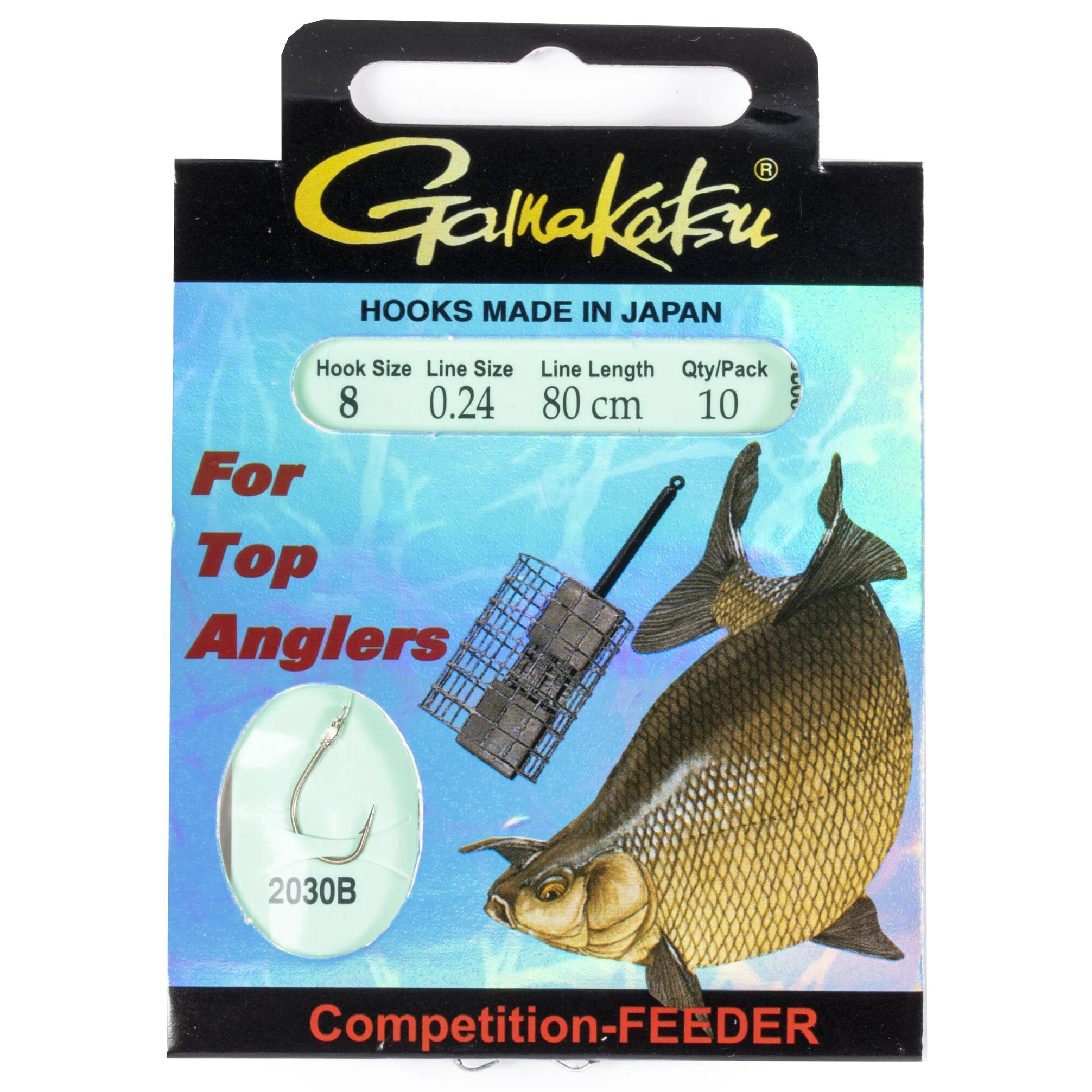 Поводок Gamakatsu Booklet Feeder STR 2030B 80 см  0,24 мм  10 шт №8  180023-008-024 — характеристики,
	                                    особенности конструкции
