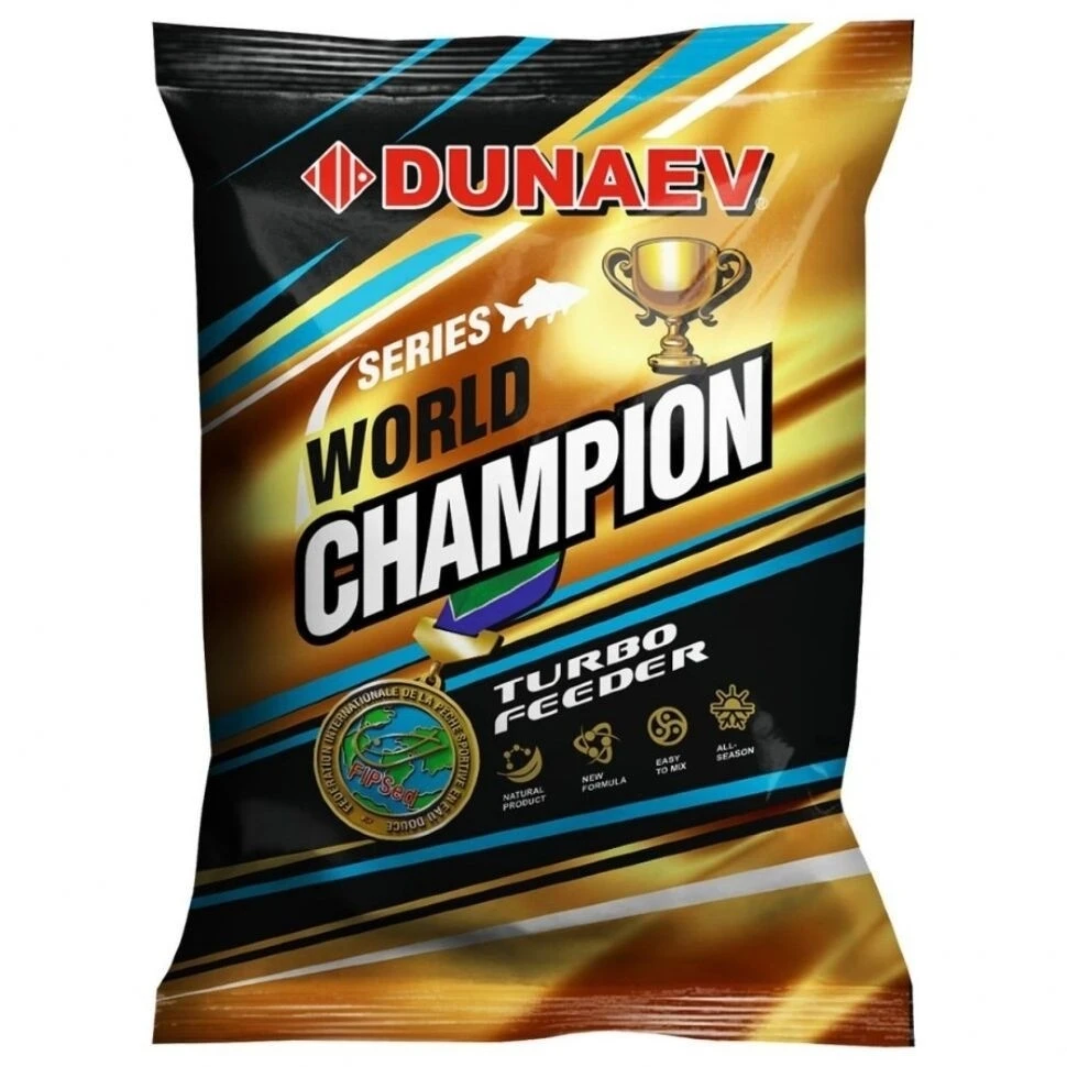 Прикормка Dunaev World Champion  Turbo Feeder 1 000 гр — характеристики,
	                                    особенности конструкции