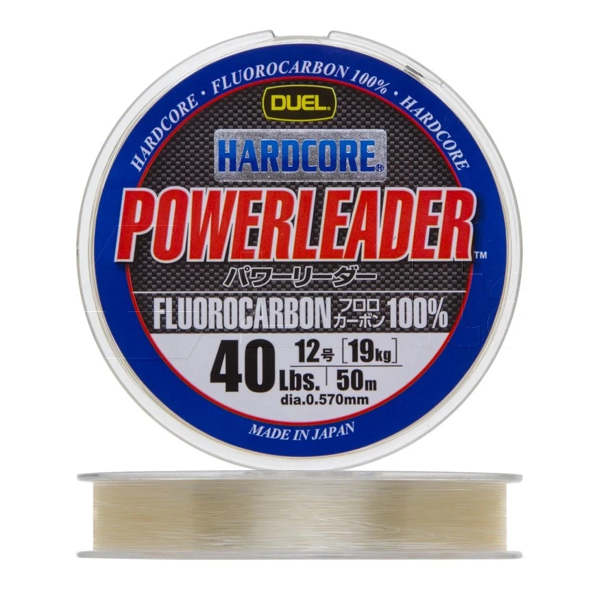 Флюорокарбон Duel Hardcore Powerleader FC Fluorocarbon 100% 50 м 0,57 мм    H3343 — характеристики,  особенности конструкции