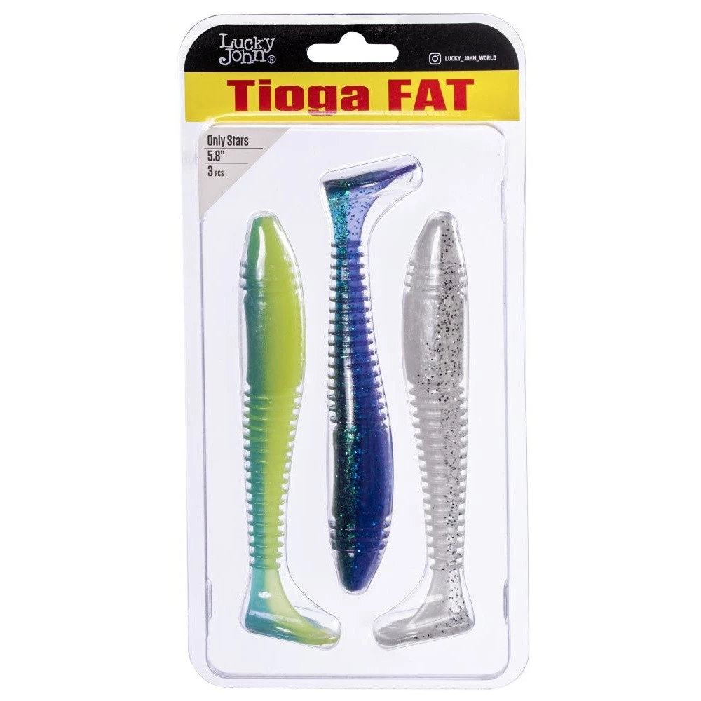 Силиконовая приманка Lucky John Tioga Fat 5.8in 147 мм 3 шт MIX4 Pro Series  140148-MIX4 — крупный план
	                                    1