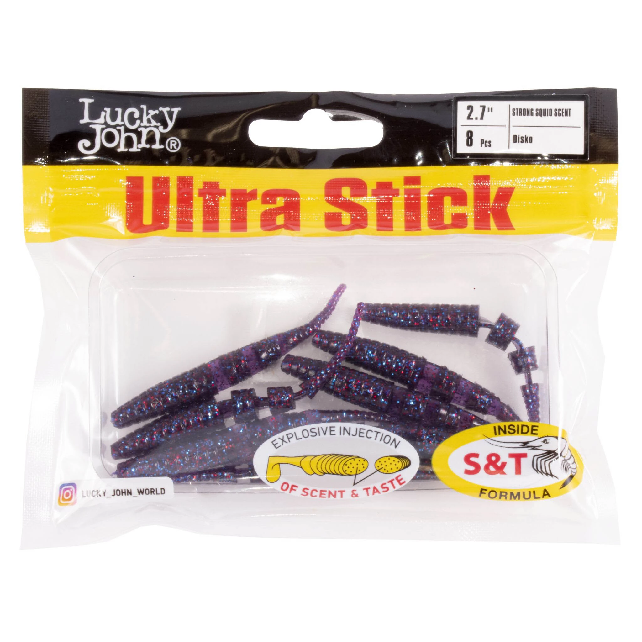 Силиконовая приманка Lucky John Ultra Stick 2,7in 68 мм 8 шт S63 Pro Series  140206-S63 — крупный план
	                                    2