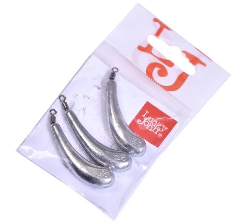 Груз Lucky John Drop Shot Banana 25 гр 3 шт    LJDB-025 — крупный план
	                                    1