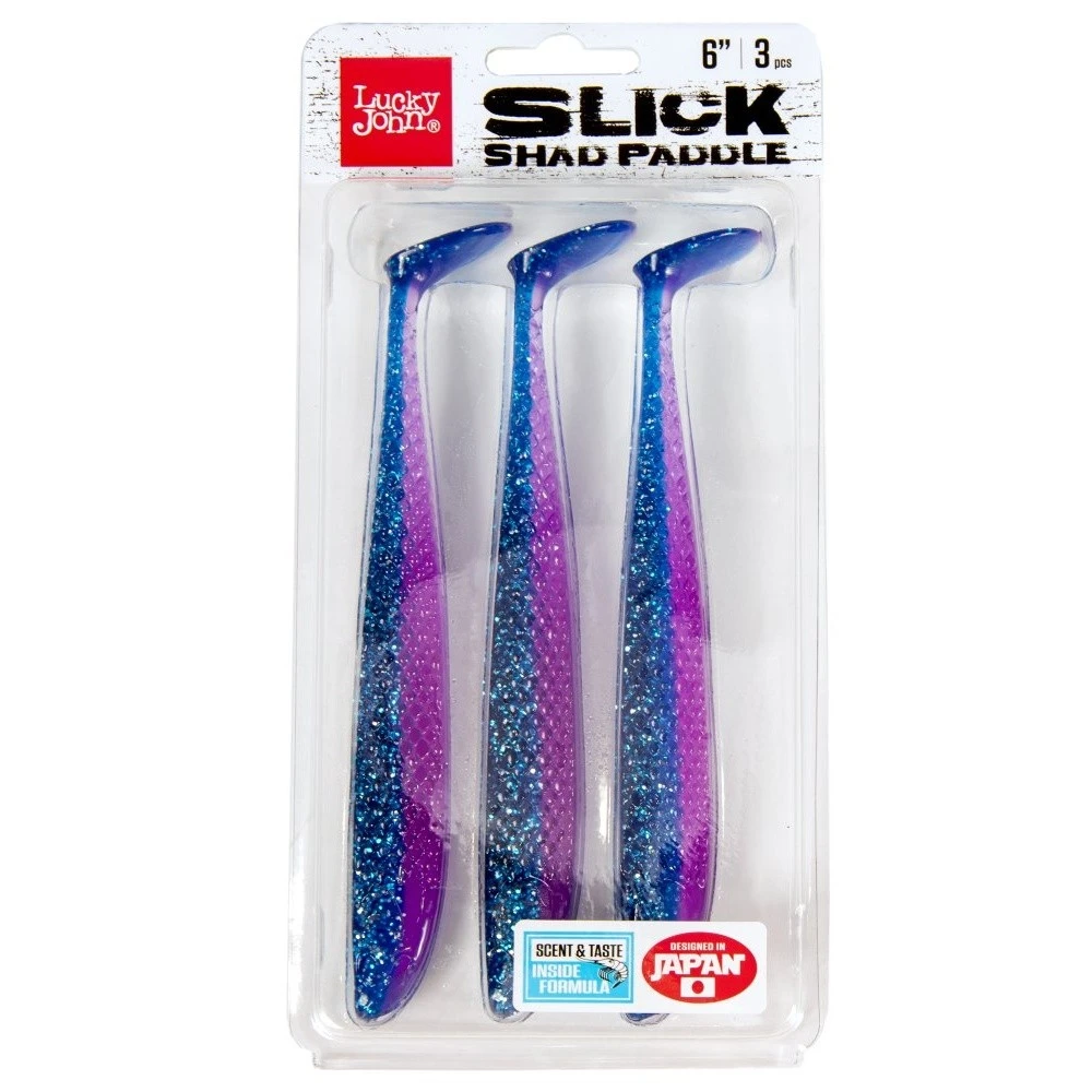 Силиконовая приманка Lucky John Slick Shad Paddle 6.0in 152 мм 3 шт Z18 3D Series  140442-Z18 — крупный план
	                                    2