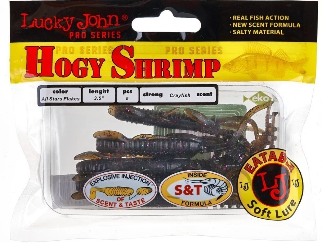 Силиконовая приманка Lucky John Hogy Shrimp 3.5in 89 мм 5 шт S21 Pro Series  140174-S21 — крупный план
	                                    2