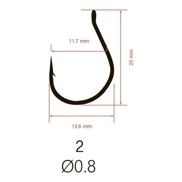 Крючок Одинарный Saikyo KH-10107 №2 10 шт BN   KH-10107BN2-5 — крупный план
	                                    2