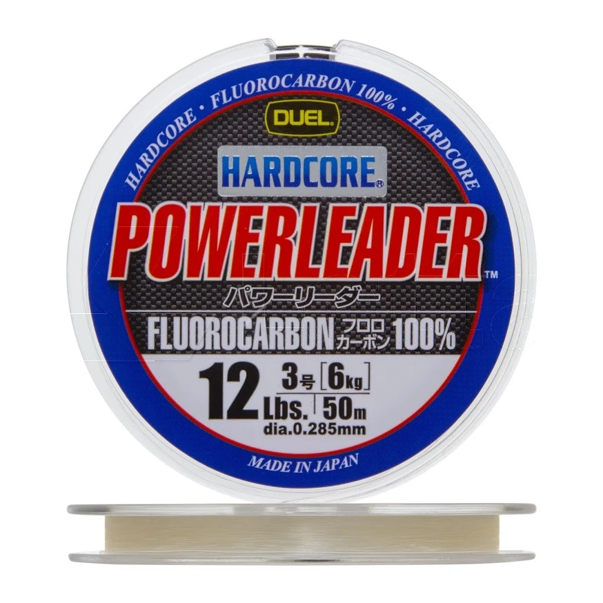 Флюорокарбон Duel Hardcore Powerleader FC Fluorocarbon 100% 50 м 0,285 мм    H3338 — характеристики,  особенности конструкции