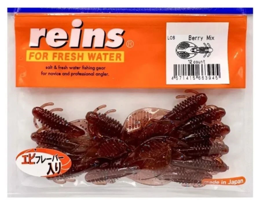 Силиконовая приманка Reins Ring Craw 1.5 Micro 38 мм 14 шт L08-Berry Mix   RCM1.5-L08 — характеристики,  особенности конструкции