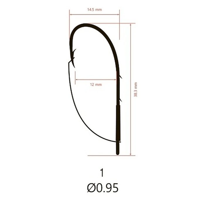 Крючок Одинарный Saikyo KH-12001 №1 10 шт BN   KH-12001BN1-10 — крупный план
	                                    2