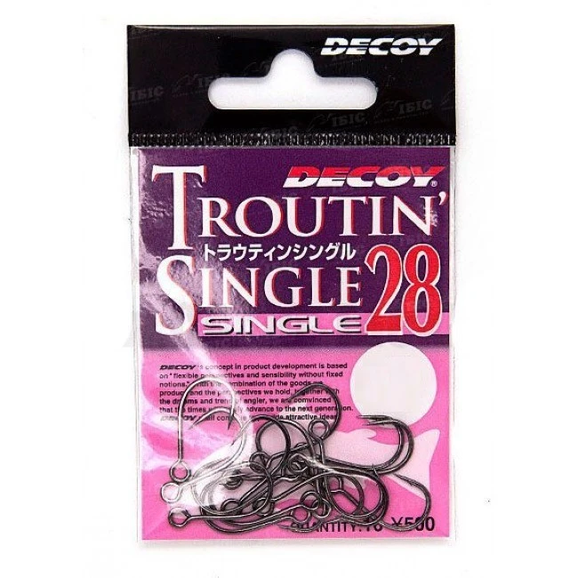 Крючок Одинарный Decoy Trouting Single 28 №8 16 шт    SINGLE 28 #8 — крупный план
	                                    1