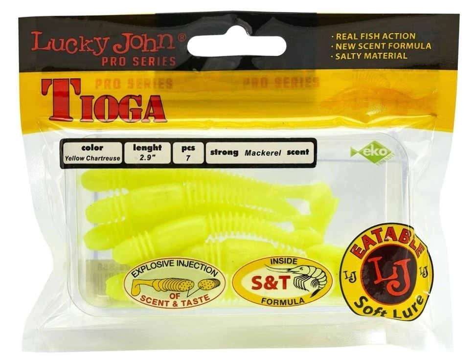 Силиконовая приманка Lucky John Tioga 2.9in 75 мм 7 шт S88 Pro Series  140103-S88 — крупный план
	                                    2