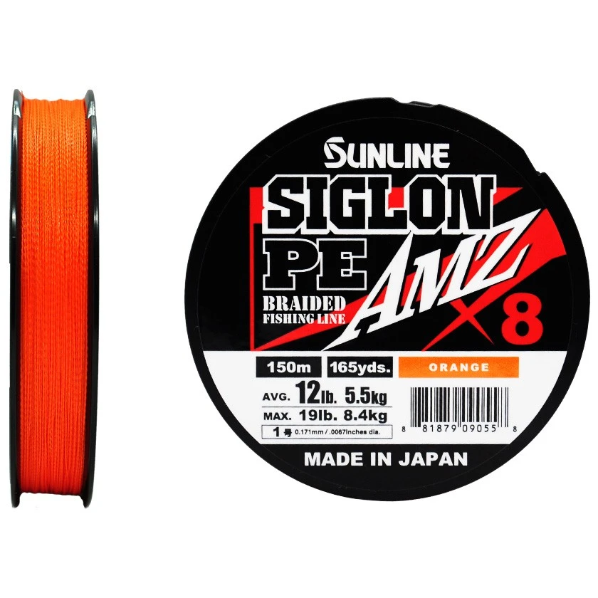 Плетеный шнур Sunline Siglon PE X8 AMZ 150 м  PE # 1 Orange 0,171 мм — характеристики,
	                                    особенности конструкции