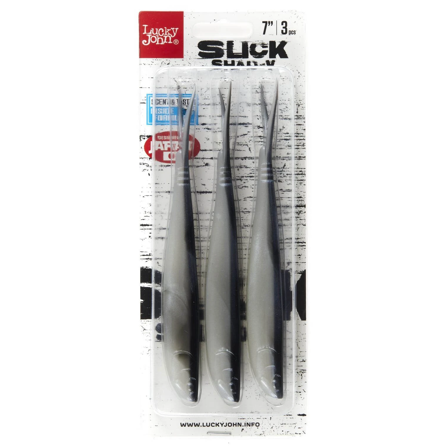 Силиконовая приманка Lucky John Slick Shad-V 7.0in 178 мм 3 шт 014 3D Series  140424-014 — крупный план
	                                    2