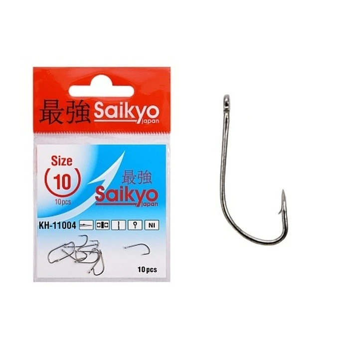 Крючок Одинарный Saikyo KH-11004 Crystal №10 10 шт NI   KH-11004NI10-10 — характеристики,  особенности конструкции