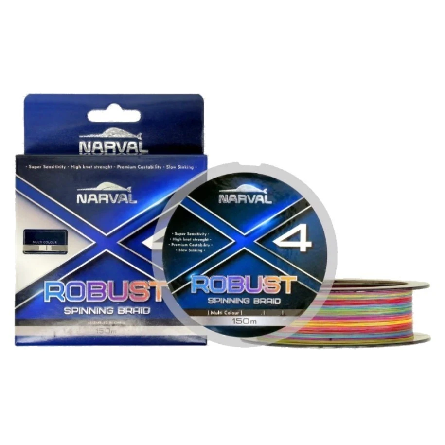 Плетеный шнур Narval Robust X4 PE 150 м  PE # 1,7 Multicolour 0,218 мм   NVLRBS150M1.7 — крупный план
	                                    1