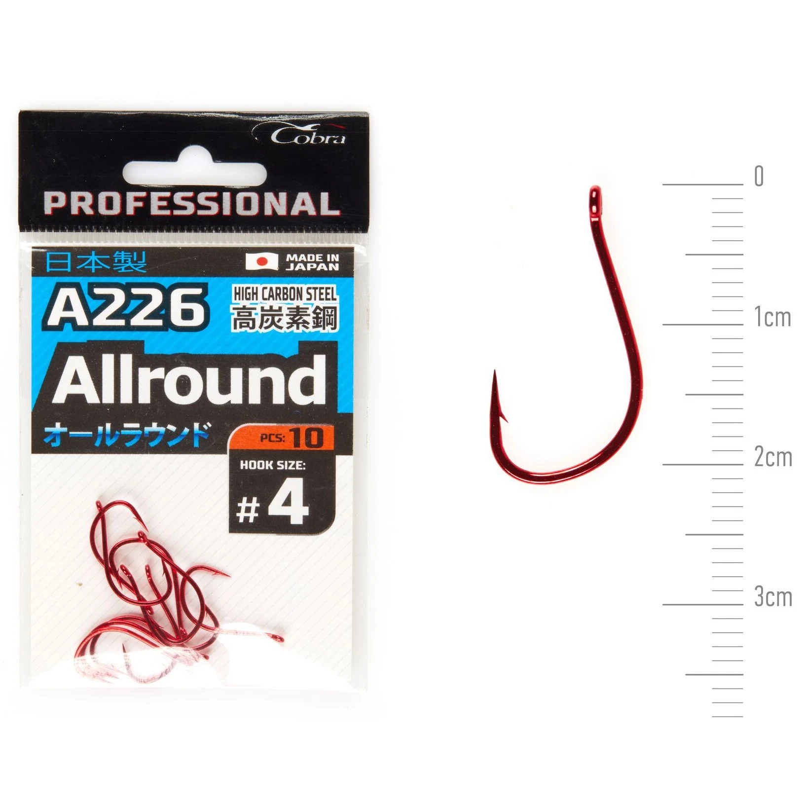Крючок Одинарный Cobra Pro Allround A226 №4 10 шт    A226-004 — характеристики,
	                                    особенности конструкции