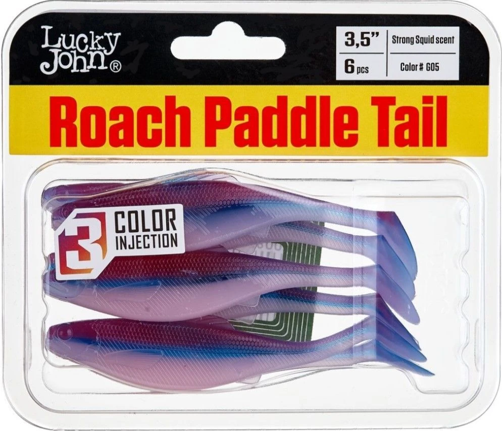 Силиконовая приманка Lucky John Roach Paddle Tail 3.5in 89 мм 6 шт G05 Pro Series  140180-G05 — крупный план
	                                    2