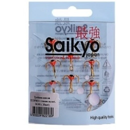 Крючок Тройной Ecopro Saikyo С глазом №10 10 шт    EP-TGG10-10G — крупный план
	                                    2