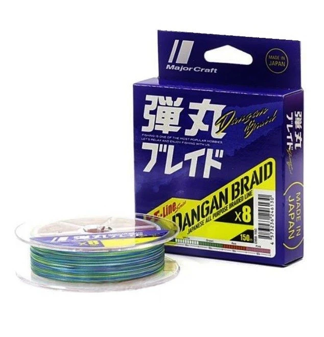 Плетеный шнур Major Craft Dangan Braid X8 150 м  PE # 0,8 Мультиколор 0,148 мм   DB8-150/0.8MC — характеристики,
	                                    особенности конструкции