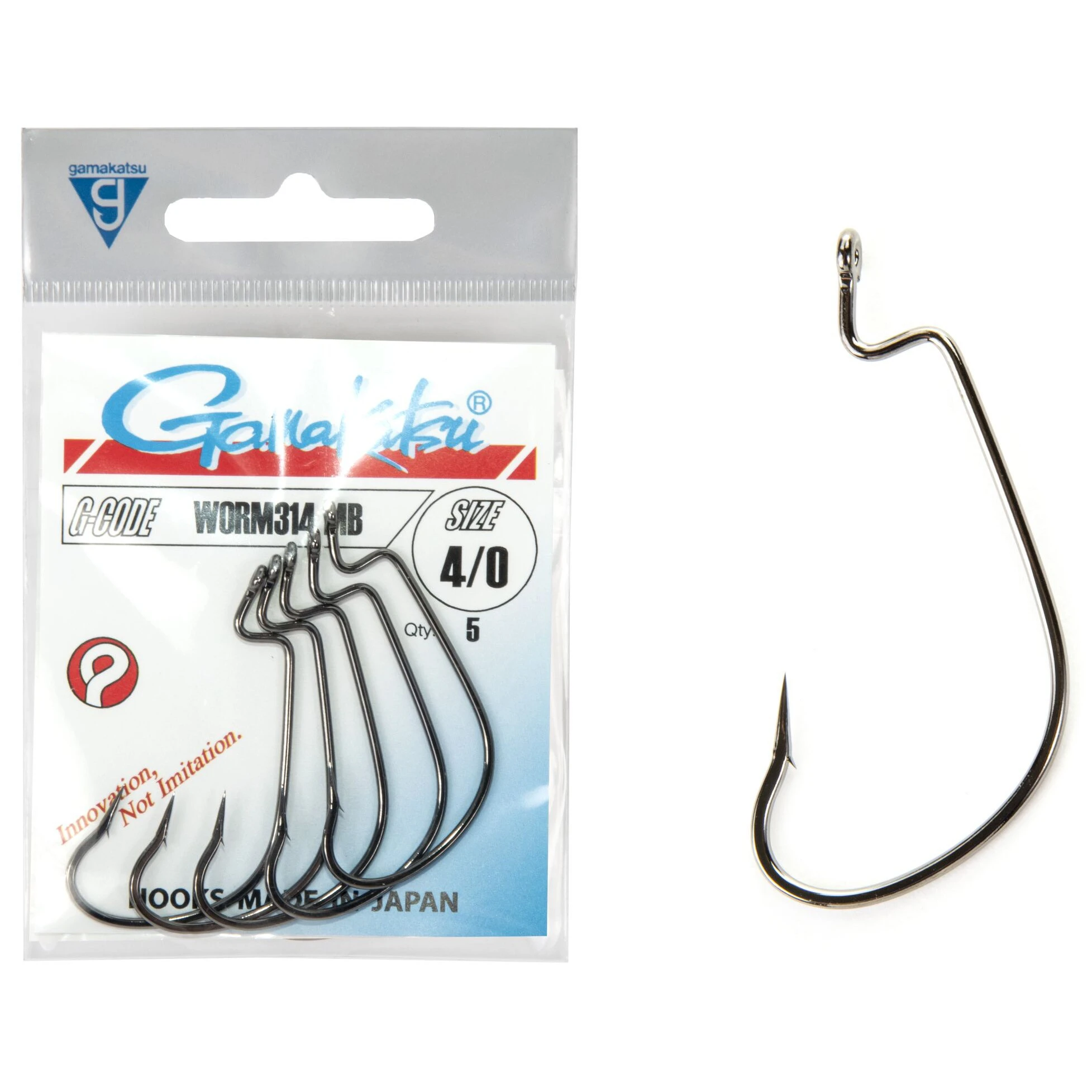 Крючок Офсетный Gamakatsu Worm 314 Hooks №4/0 6 шт    147396-004 — крупный план
	                                    1