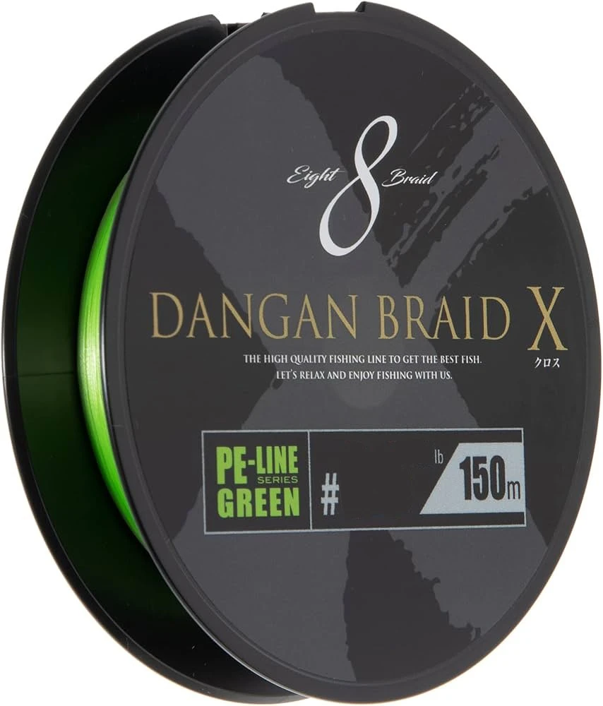 Плетеный шнур Major Craft Dangan Braid X PE X8 150 м  PE # 1,5 Зеленый 0,19 мм   DBX8-150/1.5GR — крупный план
	                                    1