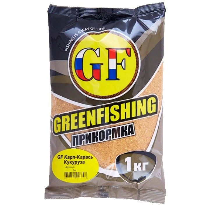 Прикормка Greenfishing GF  Карп-Карась 1 000 гр   кукуруза  820003 — характеристики,  особенности конструкции