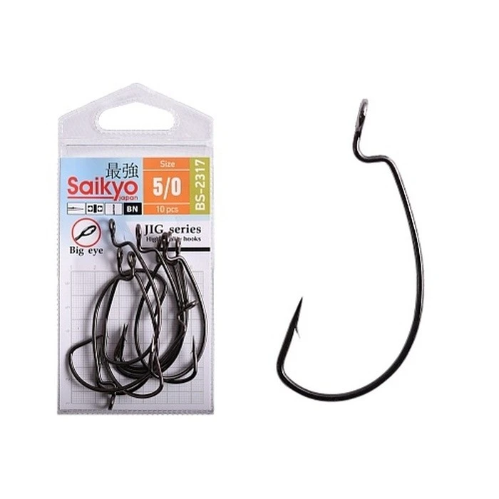 Крючок Офсетный Saikyo  BS-2317 №5/0 10 шт BN   BS-2317BN5/0-10 — характеристики,  особенности конструкции
