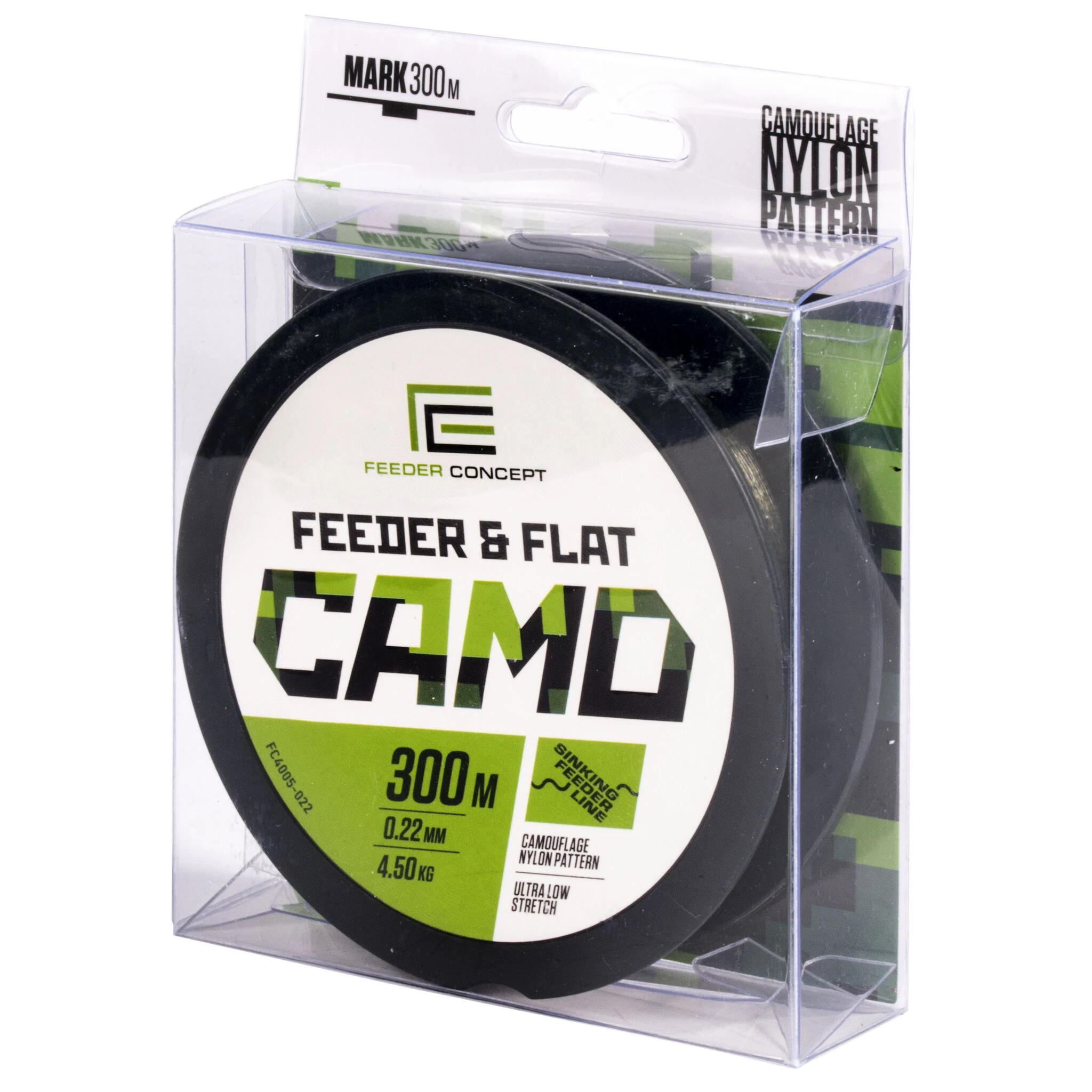Леска монофильная Feeder Concept Feeder&Flat Camo 300 м 0,22 мм Camo   FC4005-022 — характеристики,  особенности конструкции