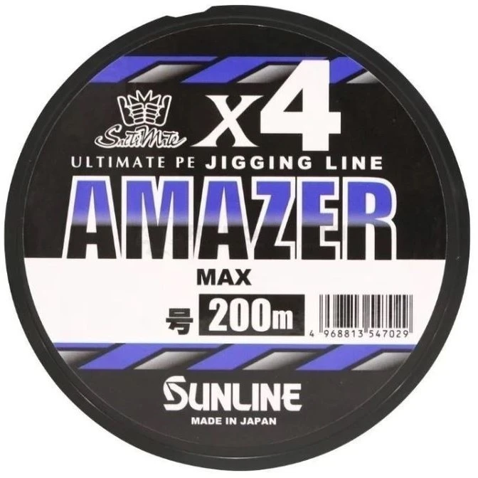 Плетеный шнур Sunline Amazer X4 200 м  PE # 0,8  0,128 мм — характеристики,  особенности конструкции