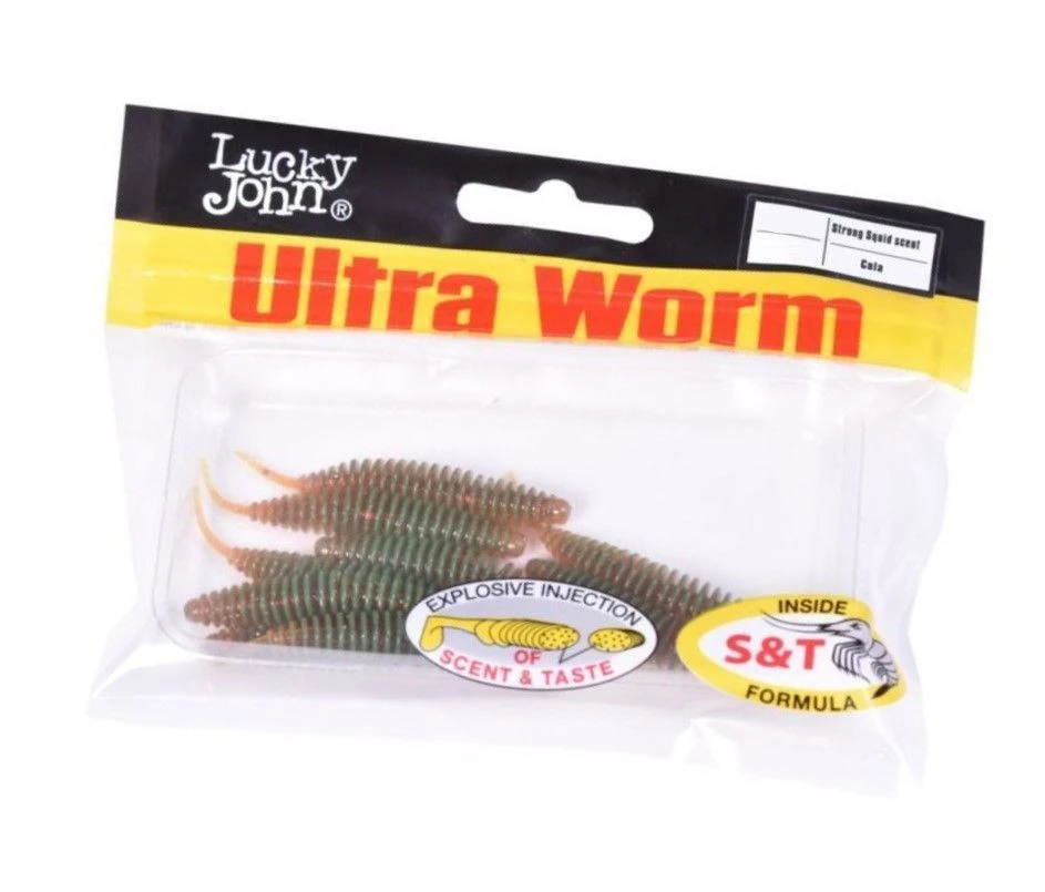 Силиконовая приманка Lucky John Trick Ultraworm 2.0in 51 мм 9 шт PA03 Pro Series  140193-PA03 — крупный план
	                                    2