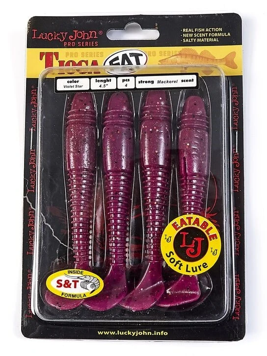 Силиконовая приманка Lucky John Tioga Fat 4.5in 115 мм 4 шт S26 Pro Series  140147-S26 — крупный план
	                                    2