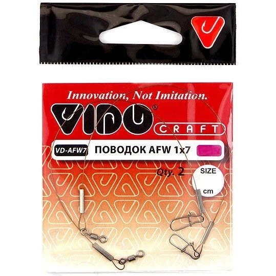 Поводок Vido Craft AFW 20 см 14 кг  0,3 мм  2 шт   VD-AFW7-030-14-20 — характеристики,  особенности конструкции