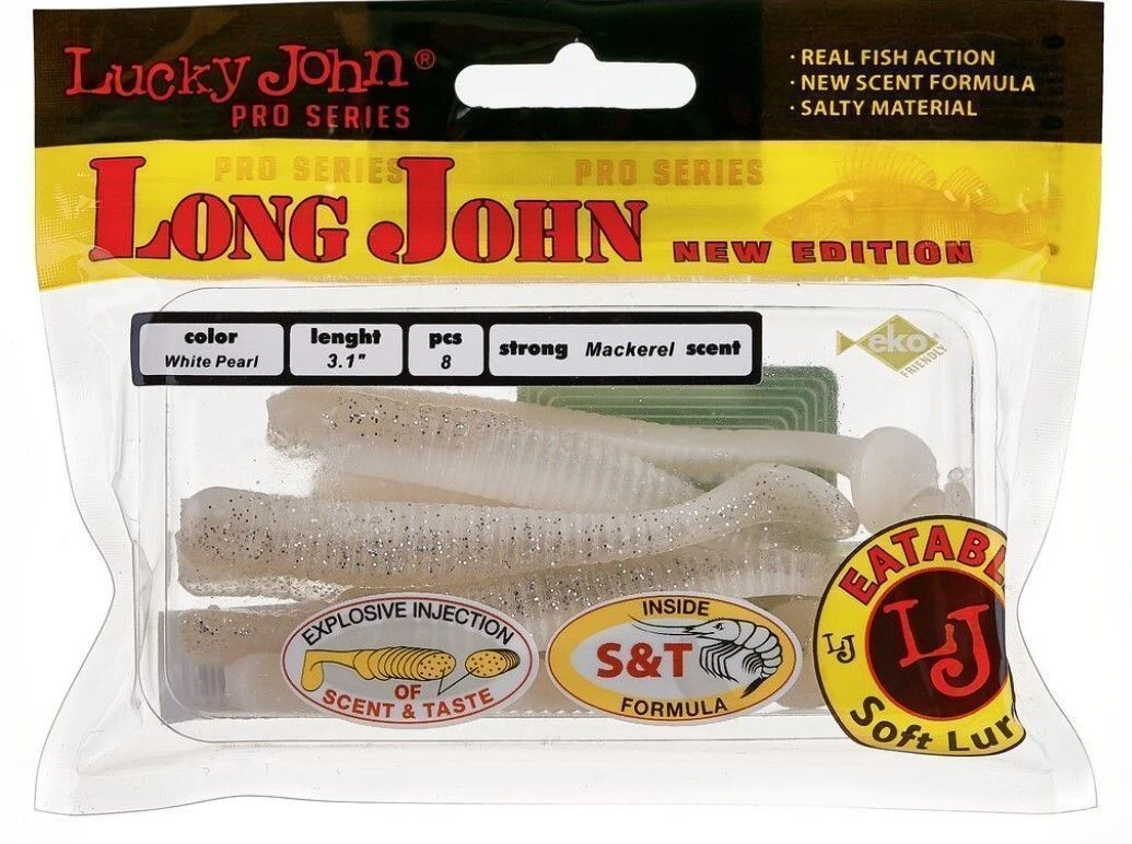 Силиконовая приманка Lucky John Long John 3.1in 79 мм 8 шт T47 Pro Series  140118-T47 — крупный план
	                                    2