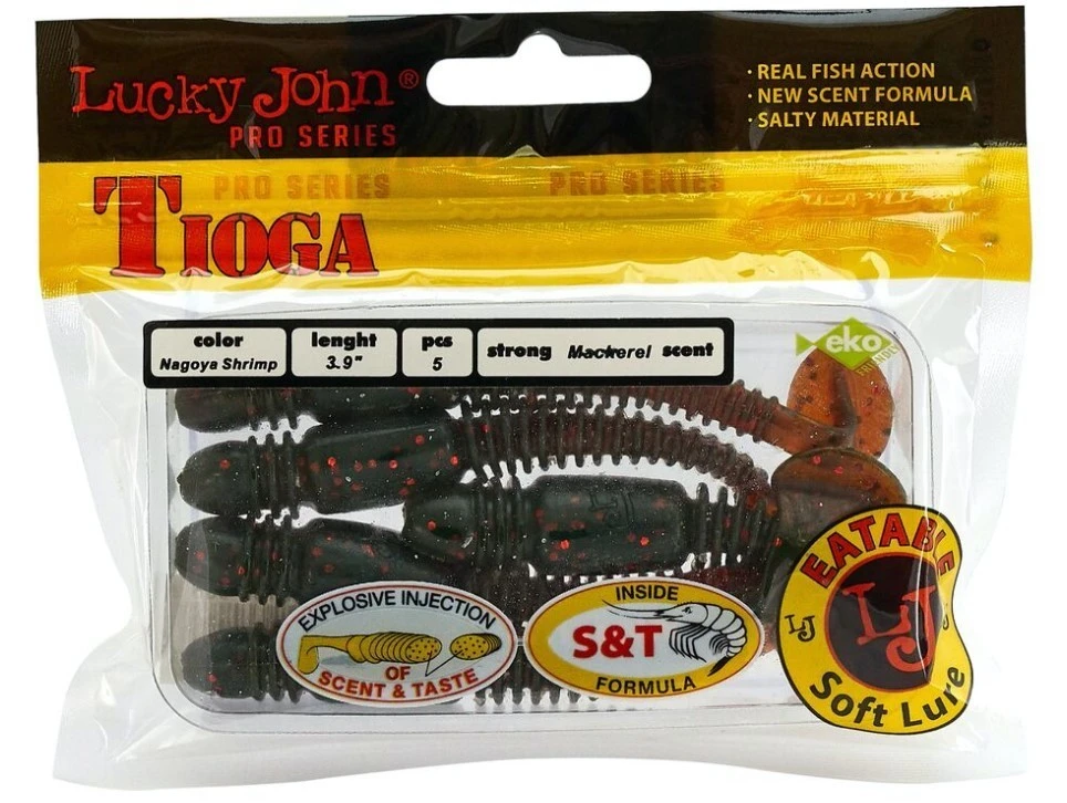 Силиконовая приманка Lucky John Tioga 3.9in 100 мм 5 шт 085 Pro Series  140104-085 — крупный план
	                                    2
