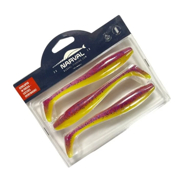 Силиконовая приманка Narval Choppy Tail 14 140 мм 3 шт 007-Purple Spring   NVCT14007 — крупный план
	                                    1