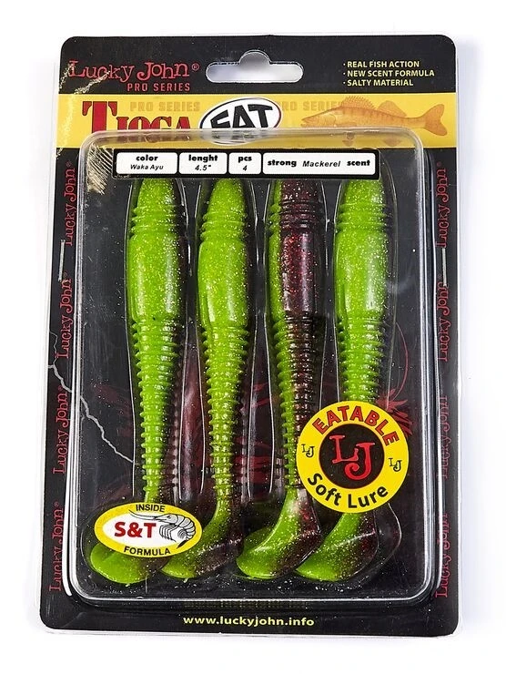 Силиконовая приманка Lucky John Tioga Fat 4.5in 115 мм 4 шт T44 Pro Series  140147-T44 — крупный план
	                                    2