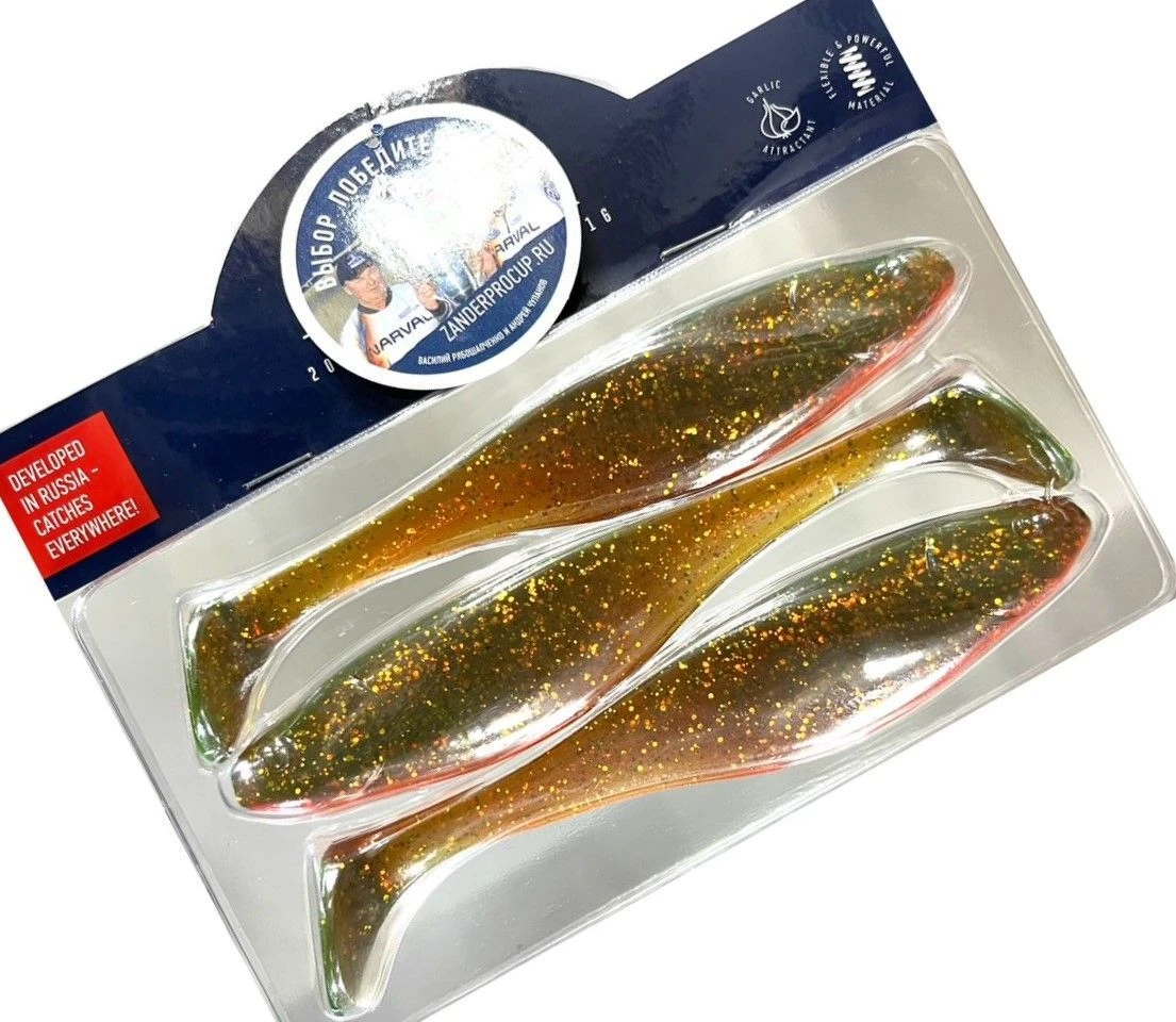 Силиконовая приманка Narval Commander Shad 16 160 мм 3 шт 005-Magic Motoroil   NVCM16005 — крупный план
	                                    1