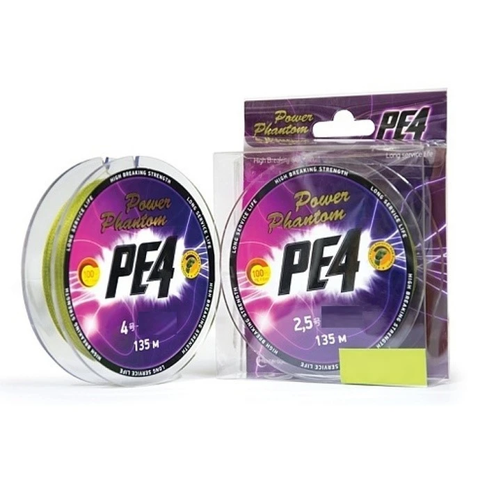 Плетеный шнур Power Phantom PE4 135 м  PE # 0,8  0,14 мм   PPPE4G13508 — характеристики,  особенности конструкции