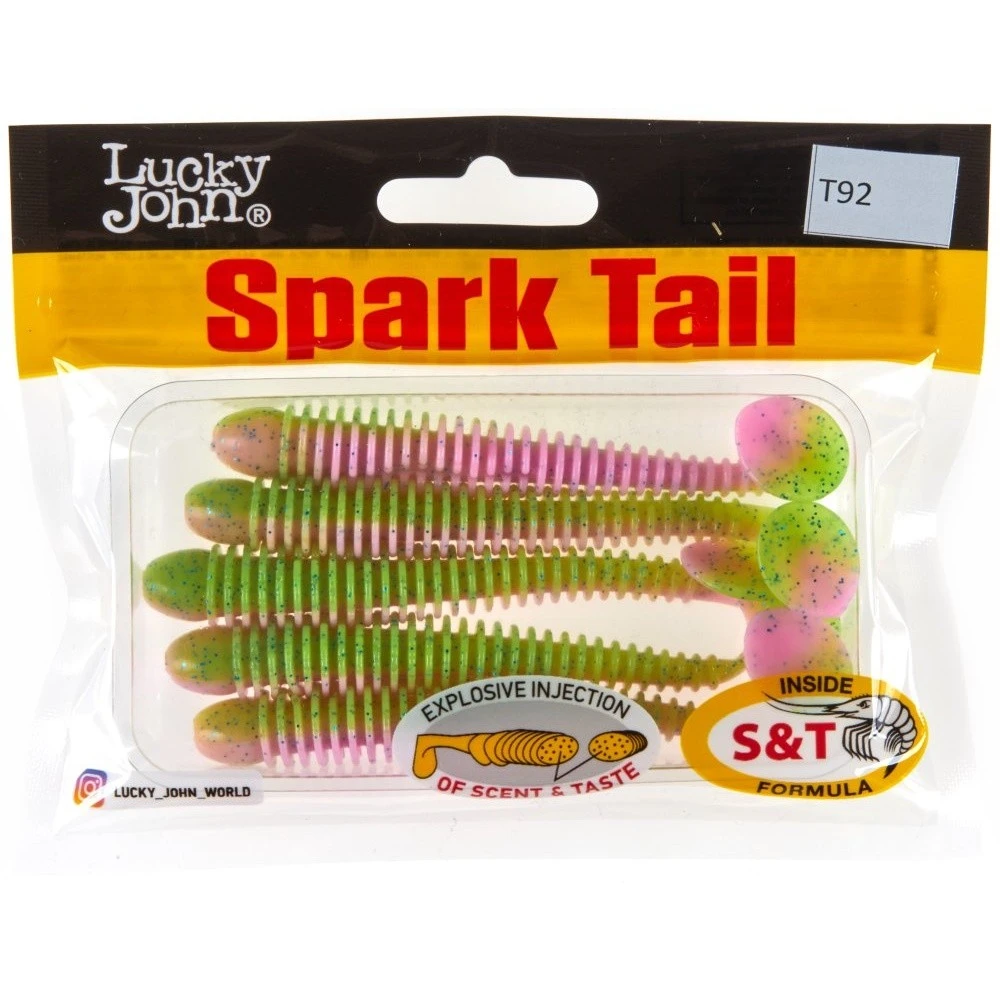 Силиконовая приманка Lucky John Spark Tail 4.0in 101 мм 5 шт T92 Pro Series  140168-T92 — крупный план
	                                    2
