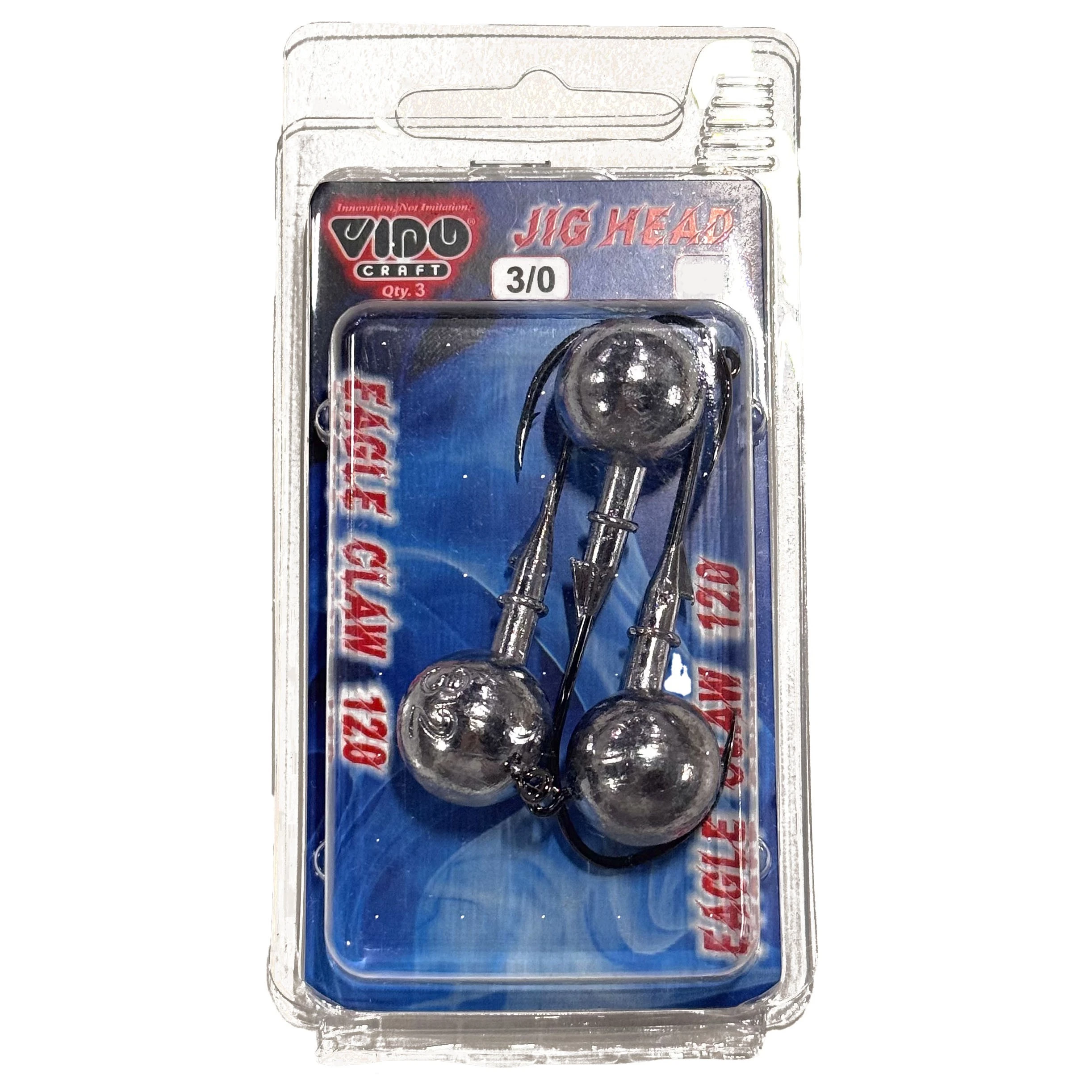 Джиг-головка Мормыш Jig Head VD-074 №3/0 28 гр 3 шт Некрашеный Без петли  GSNB-074-3/0-28 — крупный план
	                                    1