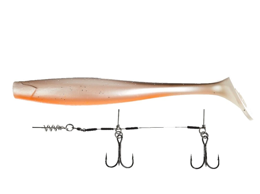 Силиконовая приманка Lucky John Kubira Swim Shad 9.0in 230 мм 1 шт PG18 3D BBS Series + Stinger L  140433SET-PG18 — характеристики,  особенности конструкции