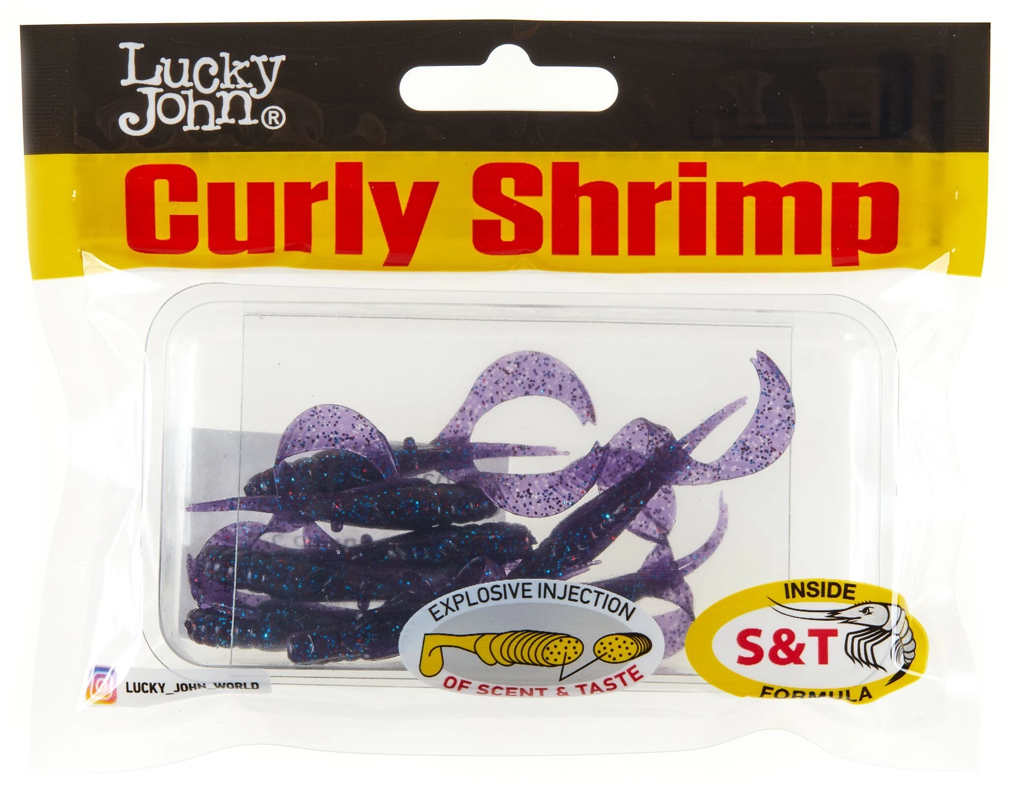 Силиконовая приманка Lucky John Curly Shrimp 2.0in 50 мм 10 шт S63 Pro Series  140215-S63 — крупный план
	                                    1
