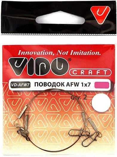 Поводок Vido Craft AFW 25 см 7 кг  0,25 мм  2 шт   VD-AFW7-025-7-25 — характеристики,  особенности конструкции