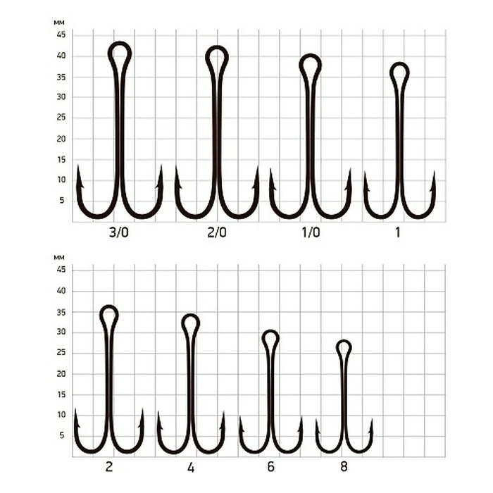 Крючок Двойной Saikyo KH-11040 Long Shank №3/0 100 шт BN   KH-11040-3/0-100 — крупный план
	                                    1