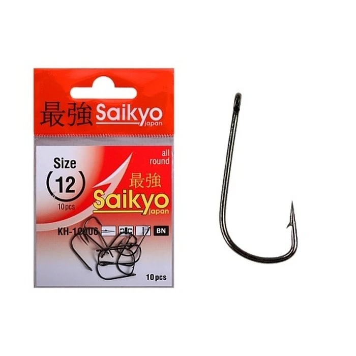 Крючок Одинарный Saikyo KH-10006 Sode Ring №12 10 шт BN   KH-10006BN12-10 — характеристики,  особенности конструкции